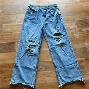 Distressed Blue Women's Boyfriend Jeans from Cider